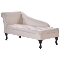 PESSAC - Chaise Longue - Beige - Linkerzijde - Fluweel -Meubelpromotie 77bd502f07df4d60bfdafc0fb4ef0b25