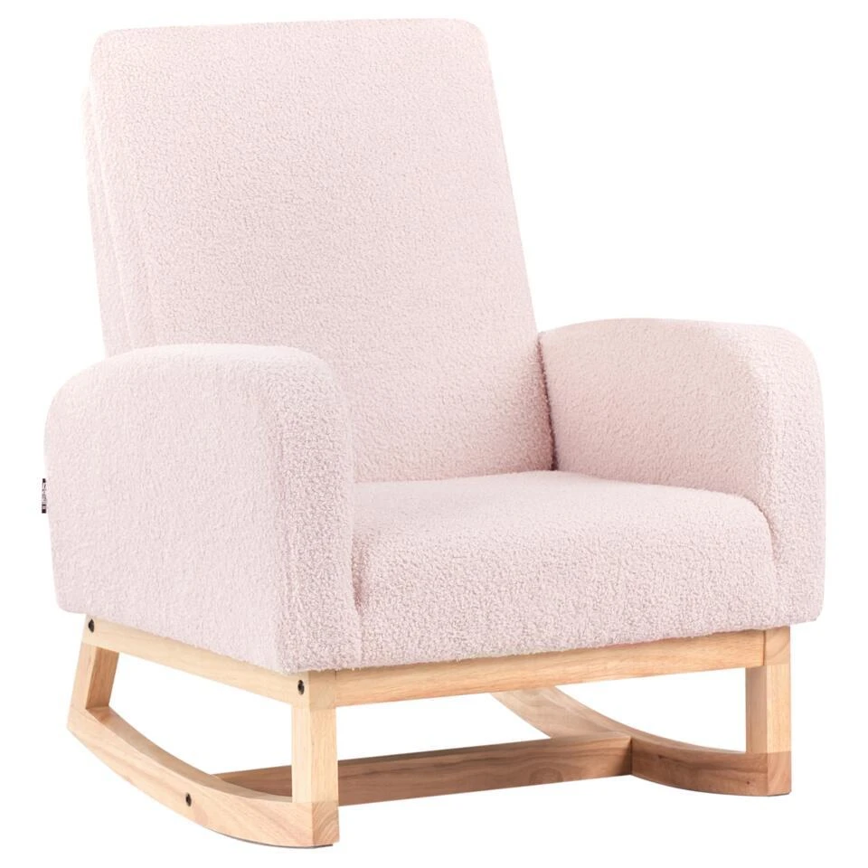 NORBY - Schommelstoel Voor Kinderen - Pastelroze - Bouclé 7 NORBY - Schommelstoel Voor Kinderen - Pastelroze - Bouclé - Afbeelding 5