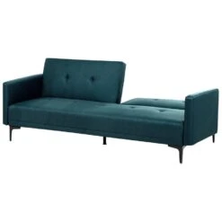 LUCAN - Slaapbank 3-zits - Blauw - Polyester -Meubelpromotie 7b27a2a0f00649d884fb4238baf7857f