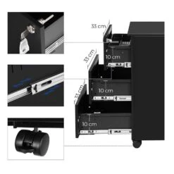 Bureau Ladeblok Verrijdbaar Incl. Slot - 55x45x39cm - Zwart 16 Bureau Ladeblok Verrijdbaar Incl. Slot - 55x45x39cm - Zwart -Meubelpromotie 7c92da46232246f1912c610befeea7c7