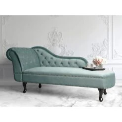 NIMES - Chaise Longue - Mintgroen - Linkerzijde - Fluweel -Meubelpromotie 7ca96a960ca346249a3e8261613c4e8c
