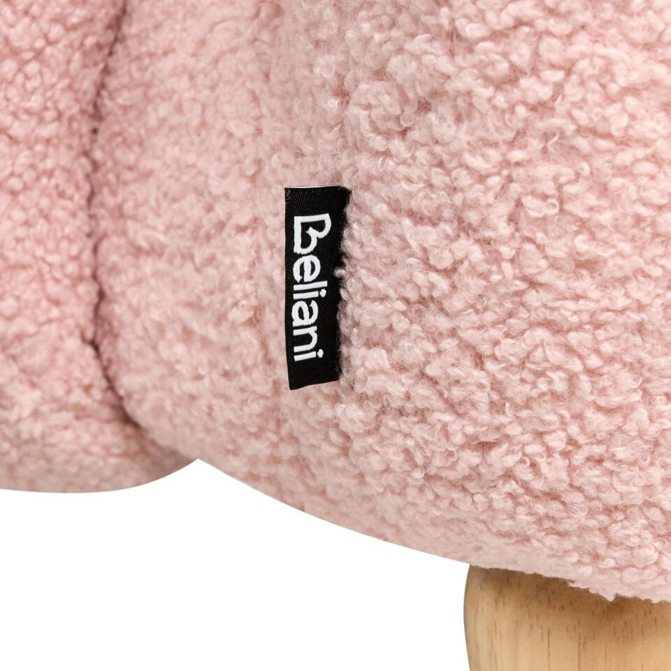 KANNA - Kinderfauteuil - Pastelroze - Bouclé 10 KANNA - Kinderfauteuil - Pastelroze - Bouclé - Afbeelding 8