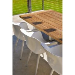 Hartman Heron Dining Tuintafel 240x100 Cm. - Wit/Teak -Meubelpromotie 7cf6a588b89e44f98923945d4e8dc1d5