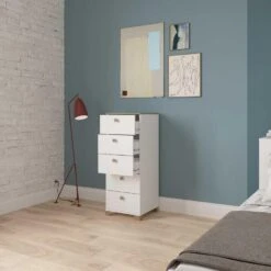 Ladekast Liva 5 Lades - Kronberg Eik/mat Wit -Meubelpromotie 7e298b40854c4543a4544ce0f4ffb19a