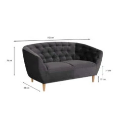 Bank Thyrza 2-zits - Fluweel - Donkergrijs 8 Bank Thyrza 2-zits - Fluweel - Donkergrijs -Meubelpromotie 81020424 6900