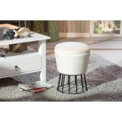 Kruk Ireen - Wit/zwart - 42x34x34 Cm 16 Kruk Ireen - Wit/zwart - 42x34x34 Cm -Meubelpromotie 81021745 0700