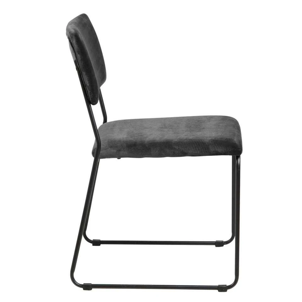 Eetkamerstoel Izeda (2 Stuks) - Velvet - Donkergrijs 5 Eetkamerstoel Izeda (2 Stuks) - Velvet - Donkergrijs - Afbeelding 3