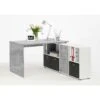 Hoekbureau Lex - Betonkleur/wit - 136x68x75 Cm 1 Hoekbureau Lex - Betonkleur/wit - 136x68x75 Cm -Meubelpromotie 81025641