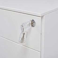 Afsluitbaar Ladeblok / Bureaukast 39x60 Cm - 3 Lades - Wit -Meubelpromotie 82058b23549c434cb47d8495ddd2ad35