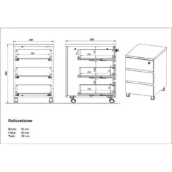 Ladeblok Miguel Met 3 Lades - Antraciet/eik -Meubelpromotie 8207392baed24582b0fe828c26939d29