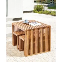 BELLANO - Tuinkrukjes Set Van 2 - Lichthout - Acaciahout -Meubelpromotie 8561b2b0c54a4b0b800f911d16080583