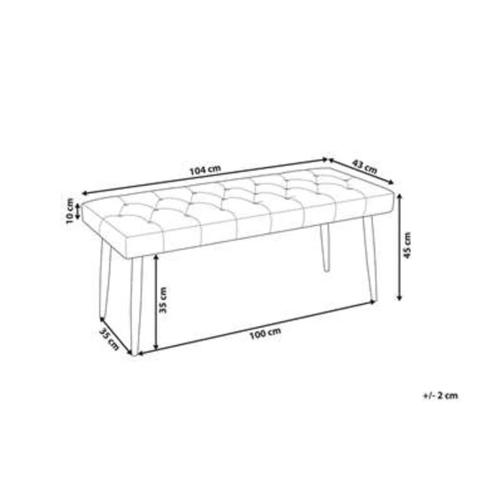 ESSONNE - Hocker - Beige - Kunstleer 8 ESSONNE - Hocker - Beige - Kunstleer - Afbeelding 6