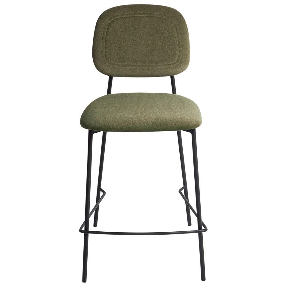 DUETTE - Barkruk Set Van 2 - Olijfgroen - Fluweel 8 DUETTE - Barkruk Set Van 2 - Olijfgroen - Fluweel - Afbeelding 6