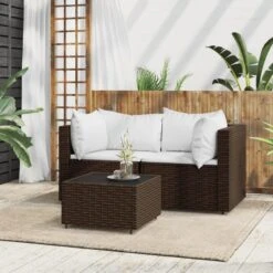 VidaXL - Loungeset - Bruin - Poly Rattan - 3 Stuks - Met Kussens 14 VidaXL - Loungeset - Bruin - Poly Rattan - 3 Stuks - Met Kussens -Meubelpromotie 86fe2feedf7d44f9974e65c1f3eeb90b