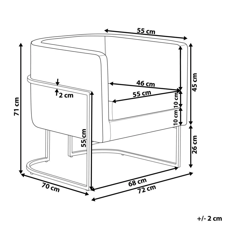 SIRKKA - Fauteuil - Taupe - Fluweel 6 SIRKKA - Fauteuil - Taupe - Fluweel - Afbeelding 4