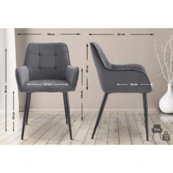 CLP Set Van 2 Eetkamerstoel Ferndale Zwart Frame - Fluweel - Donkergrijs 10 CLP Set Van 2 Eetkamerstoel Ferndale Zwart Frame - Fluweel - Donkergrijs -Meubelpromotie 8ac20b3e78d141649663ea1c8282831d