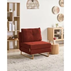 JERSLEV - 1-zits Slaapbank - Rood - Polyester -Meubelpromotie 8b315ddcbe184c75a62d7c7e6589fabb