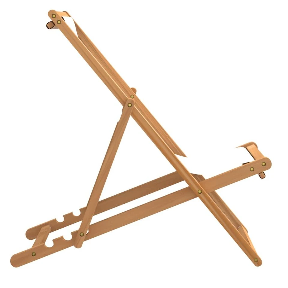 VidaXL Ligstoel 56x105x96 Cm Teakhout Crème 5 VidaXL Ligstoel 56x105x96 Cm Teakhout Crème - Afbeelding 3