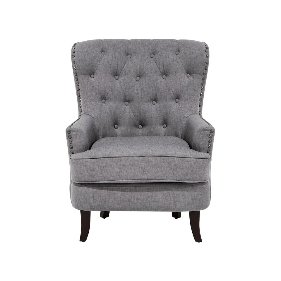 Beliani Fauteuil VIBORG - Grijs Polyester 6 Beliani Fauteuil VIBORG - Grijs Polyester - Afbeelding 4