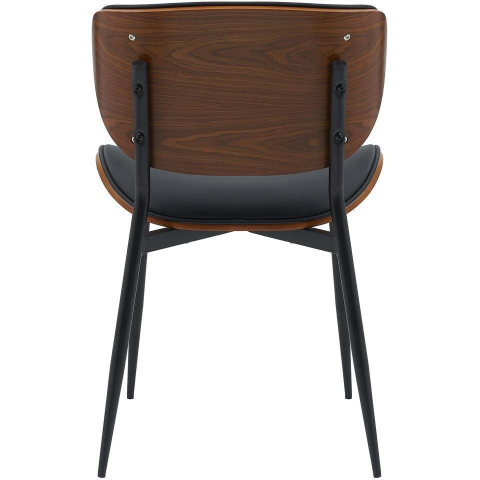 CLP Eetkamerstoel Enid Kunstleer - Walnoot/zwart 6 CLP Eetkamerstoel Enid Kunstleer - Walnoot/zwart - Afbeelding 4