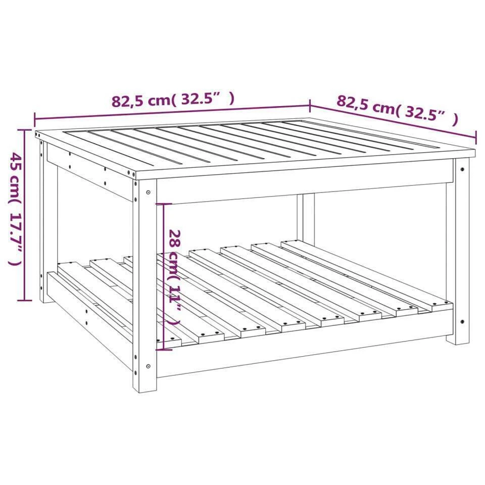 VidaXL - Tuintafel Met Opbergruimte - Zwart - Grenenhout - 82,5x82,5x45 Cm 10 VidaXL - Tuintafel Met Opbergruimte - Zwart - Grenenhout - 82,5x82,5x45 Cm - Afbeelding 8