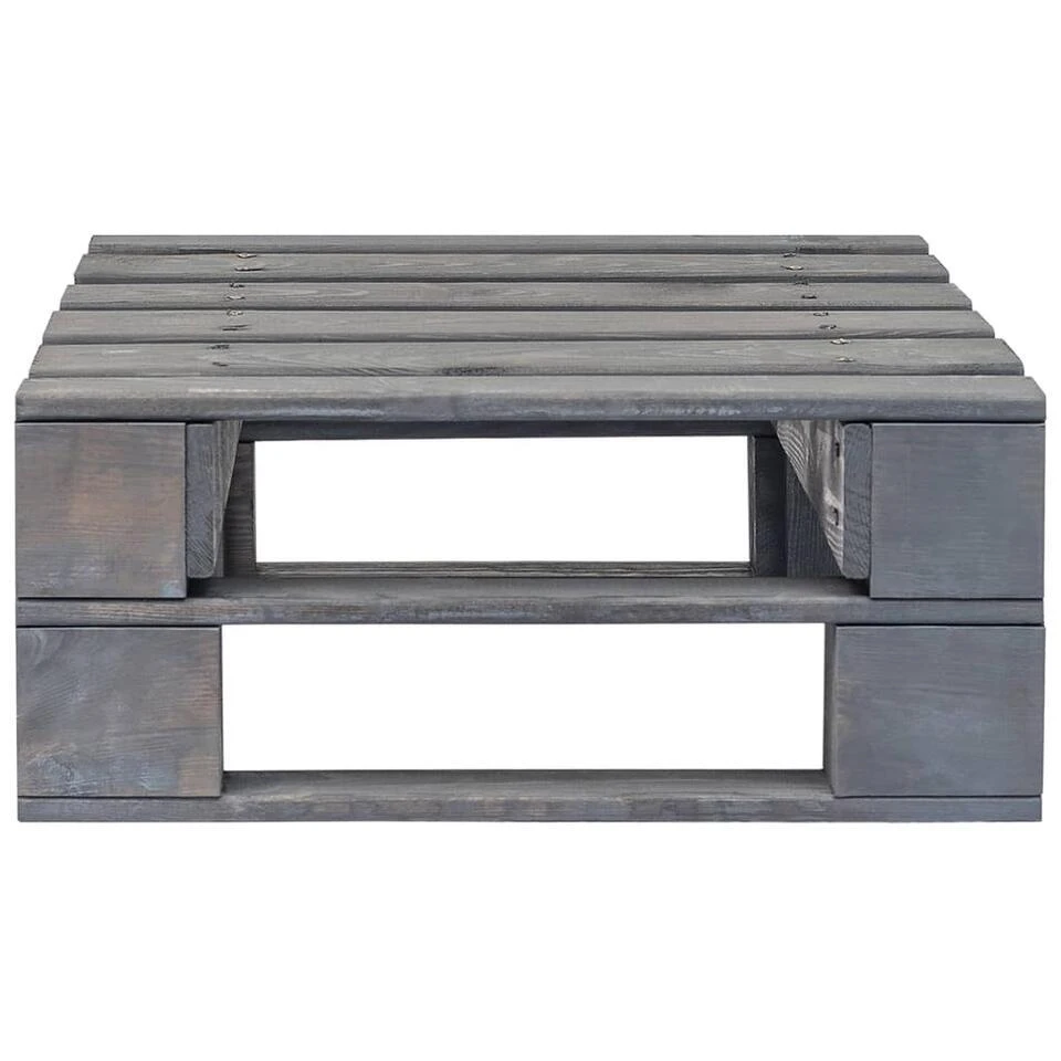 VidaXL - Tuinhocker Pallet - Grijs - Grenenhout 5 VidaXL - Tuinhocker Pallet - Grijs - Grenenhout - Afbeelding 3