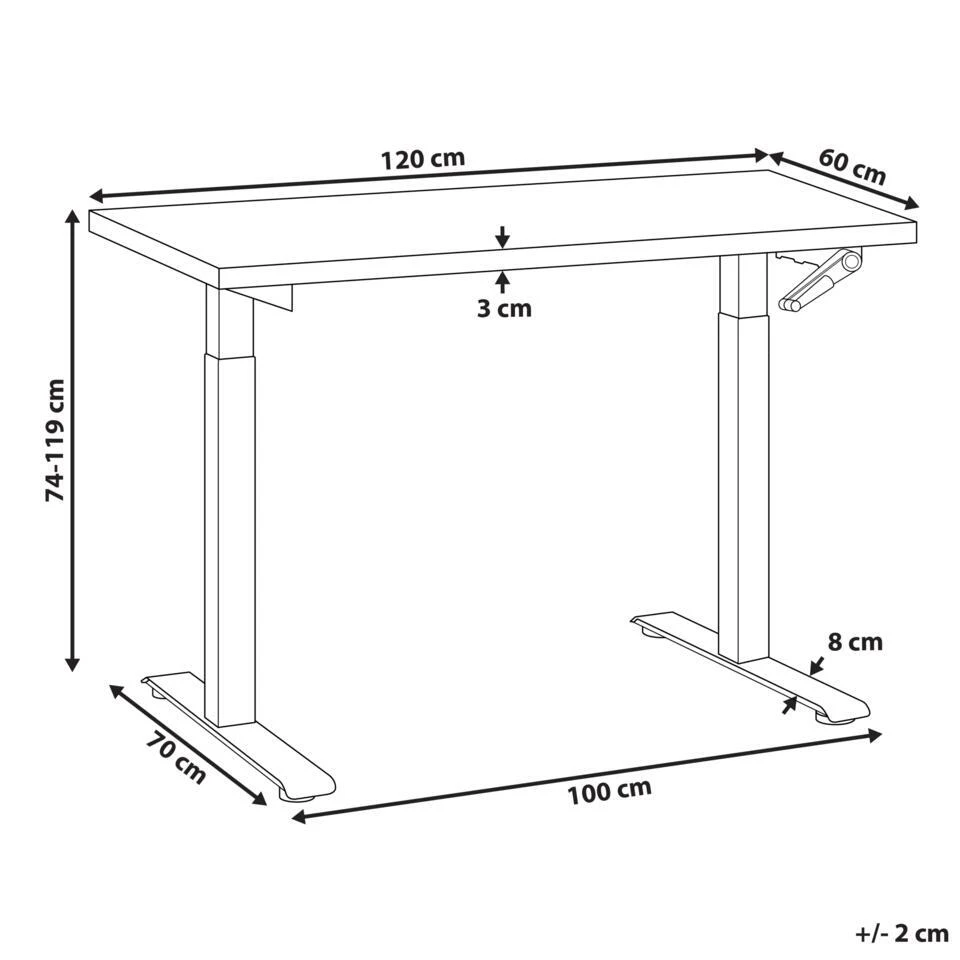 DESTINES - Sta-bureau - Zwart/Lichtbruin - 120 X 72 Cm - Vezelplaat 6 DESTINES - Sta-bureau - Zwart/Lichtbruin - 120 X 72 Cm - Vezelplaat - Afbeelding 4