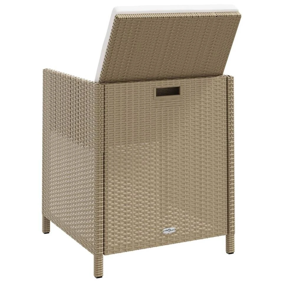 VidaXL - Tuinstoelen - Beige - 4 Stuks - Met Kussens 8 VidaXL - Tuinstoelen - Beige - 4 Stuks - Met Kussens - Afbeelding 6