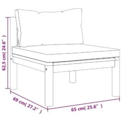 VidaXL - Middenbank Sectioneel - Wit - Acaciahout - Met Kussens -Meubelpromotie 8f1b3747517d4b86b755b63dcd6ad87f