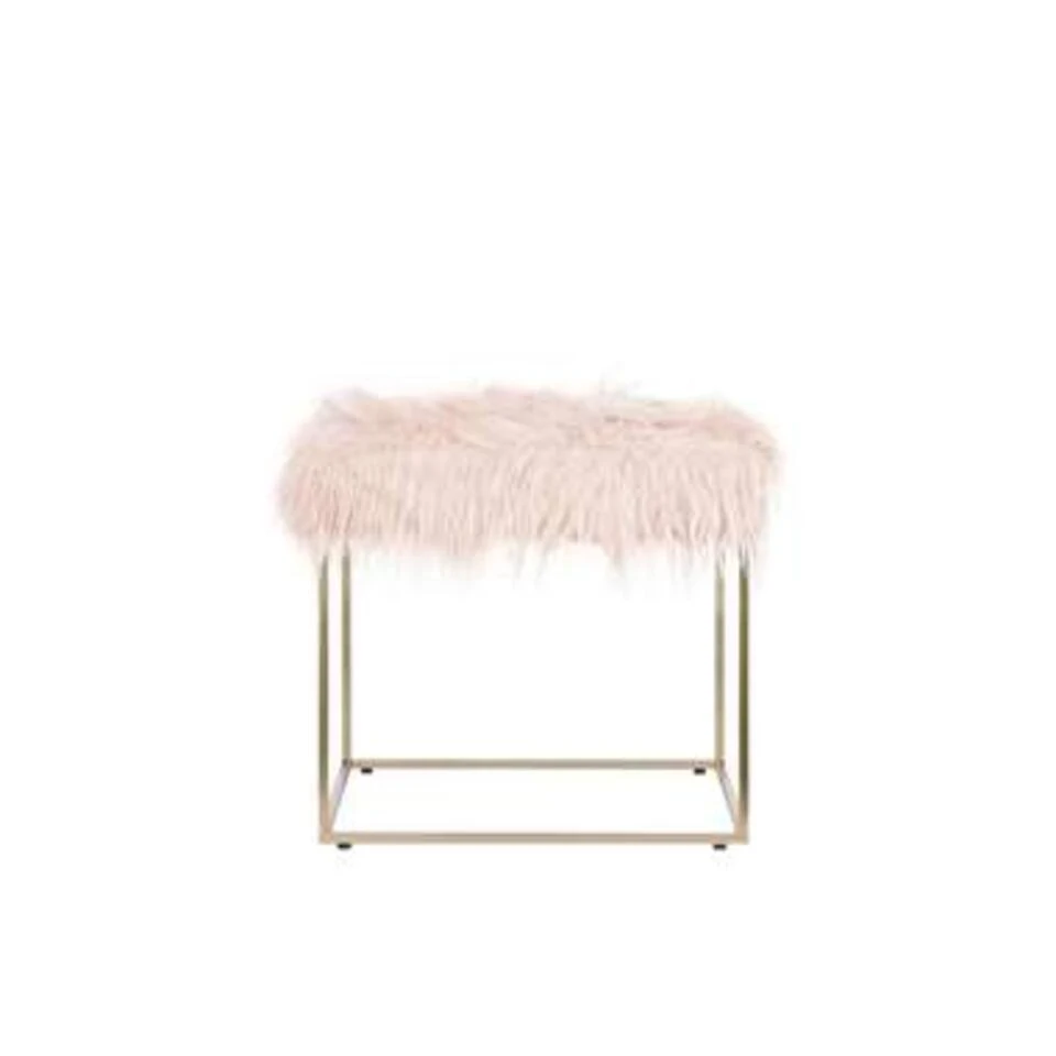 Beliani Hocker MANHATTAN - Roze Polyester 5 Beliani Hocker MANHATTAN - Roze Polyester - Afbeelding 3