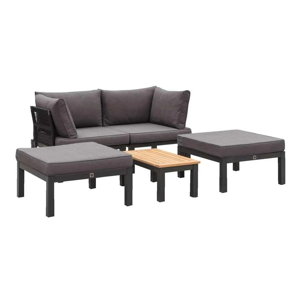 Le Sud Modulaire Loungeset Ardeche Met Kussens Brest - Grijs - 5-delig 4 Le Sud Modulaire Loungeset Ardeche Met Kussens Brest - Grijs - 5-delig - Afbeelding 2