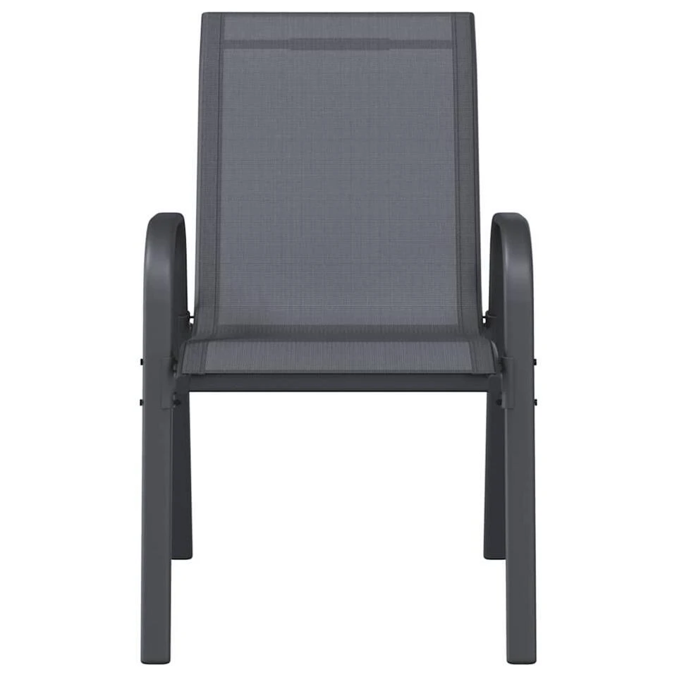 VidaXL - Stapelbare Tuinstoel - Grijs - Stof 7 VidaXL - Stapelbare Tuinstoel - Grijs - Stof - Afbeelding 5