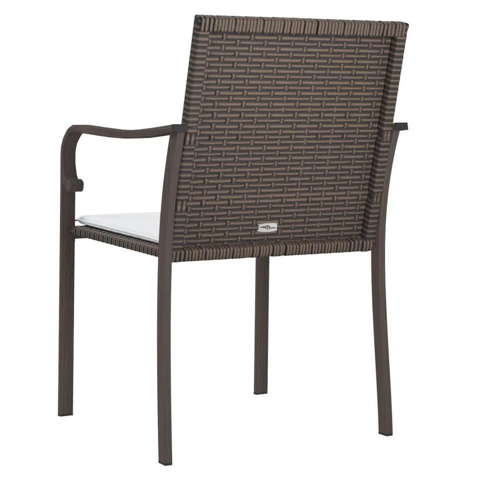 VidaXL - Tuinstoelen Met Kussens - Bruin - Poly Rattan - 2 Stuks - 56x59x84 Cm 8 VidaXL - Tuinstoelen Met Kussens - Bruin - Poly Rattan - 2 Stuks - 56x59x84 Cm - Afbeelding 6