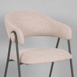 LABEL51 Eetkamerstoel Lowen Naturel Bouclé - Set Van 2 -Meubelpromotie 92d643da4f3a4d1b9cc0fbd8ece81445