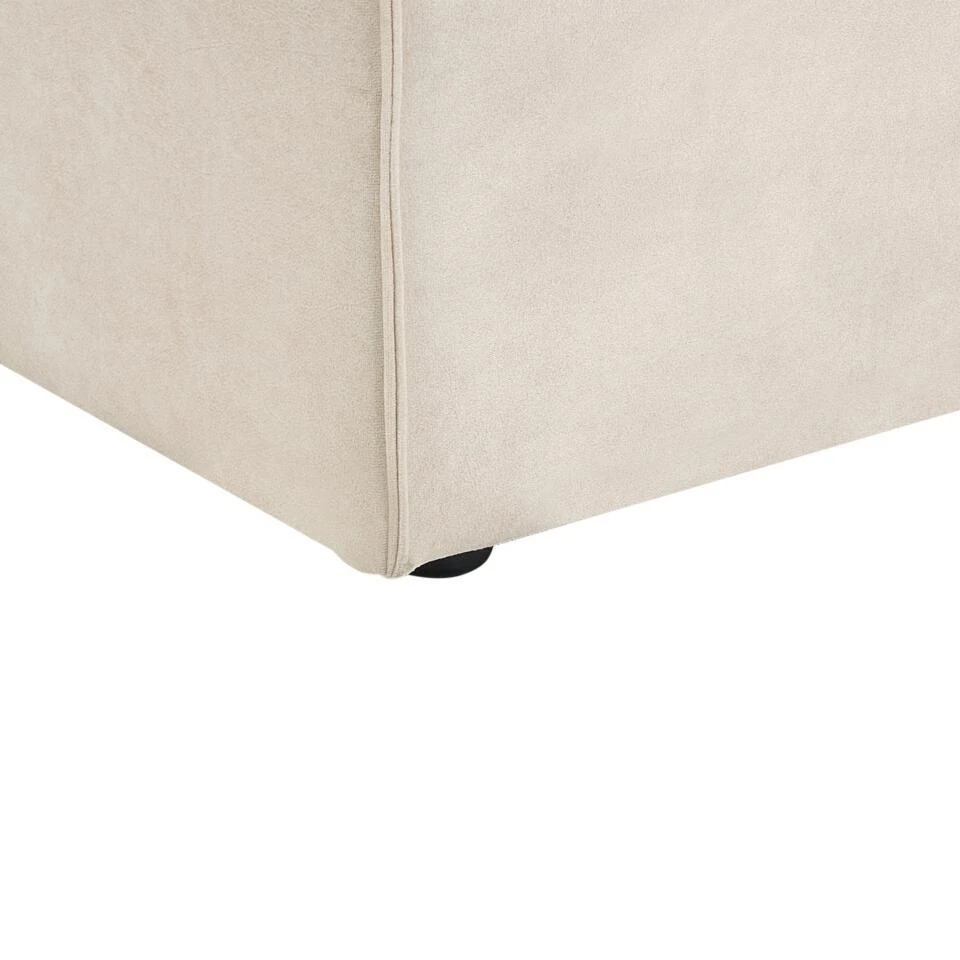 HELLNAR - Ottomaan - Beige - Fluweel 8 HELLNAR - Ottomaan - Beige - Fluweel - Afbeelding 6