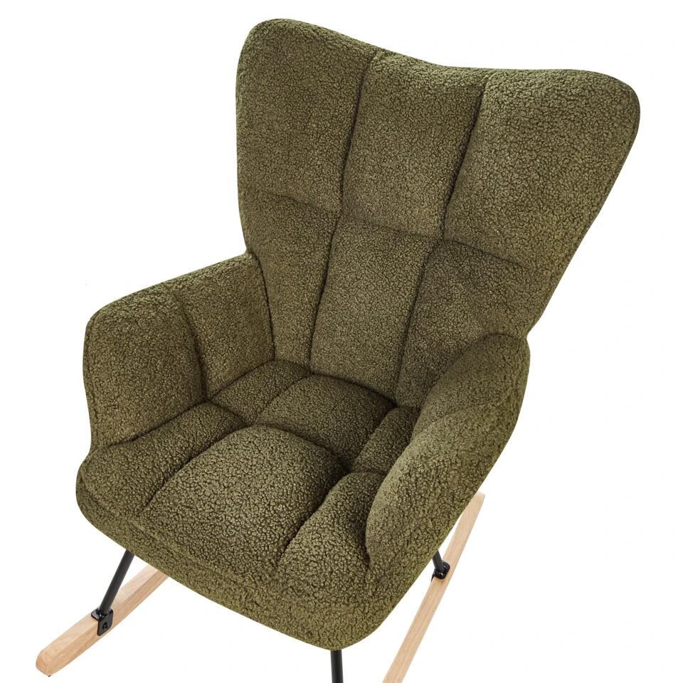 OULU - Schommelstoel - Donkergroen - Bouclé 10 OULU - Schommelstoel - Donkergroen - Bouclé - Afbeelding 8