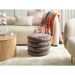 Beliani Poef BREWTON - Bruin Fluweel -Meubelpromotie 9322c99203d74427be8d6594d52ad420