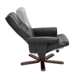 Tectake TV-fauteuil Met Krukje Model I, Zwart/bruin -Meubelpromotie 947fd82654834f85ab62b02287c2fd1b