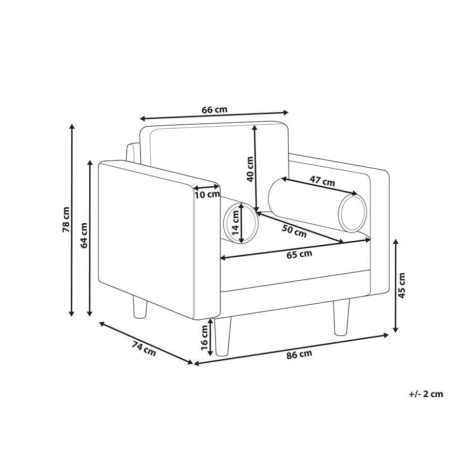 NURMO - Fauteuil - Beige - Polyester 6 NURMO - Fauteuil - Beige - Polyester - Afbeelding 4