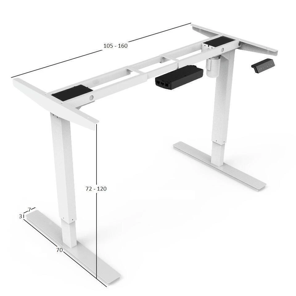 Elektrisch Verstelbaar Bureau - 140x80 Cm - Single Motor - Zwart / Eiken 8 Elektrisch Verstelbaar Bureau - 140x80 Cm - Single Motor - Zwart / Eiken - Afbeelding 6
