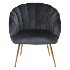 Sohome Fauteuil Garrick - Velvet - Dark Grey/Gold 8 Sohome Fauteuil Garrick - Velvet - Dark Grey/Gold -Meubelpromotie 958085e5a58f4d128ae41b51f2646cd3