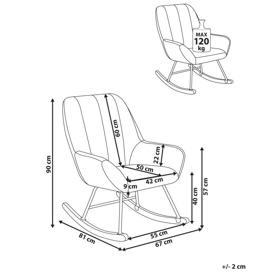 KINNO - Schommelstoel - Off-white - Bouclé 6 KINNO - Schommelstoel - Off-white - Bouclé - Afbeelding 4