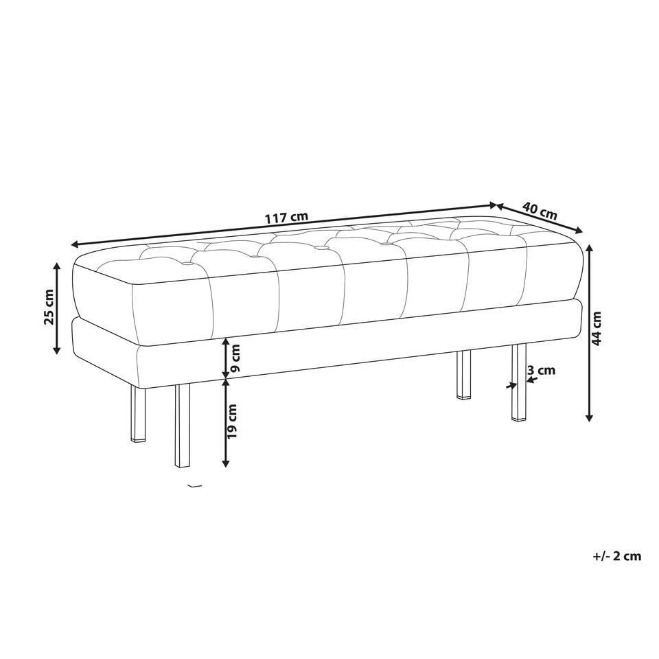 ROSEVILLE - Bankje - Geel - Fluweel 5 ROSEVILLE - Bankje - Geel - Fluweel - Afbeelding 3