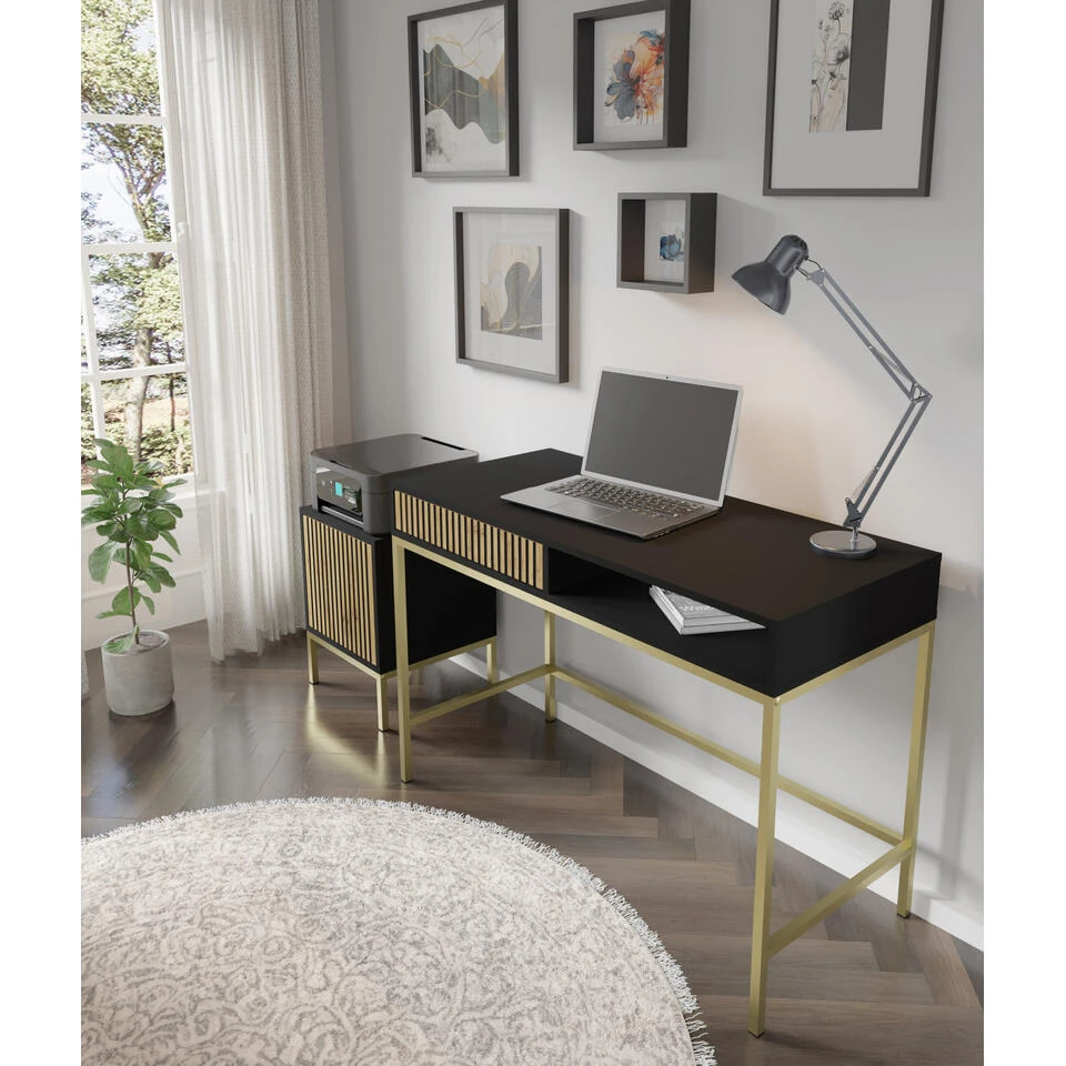 Bureaucontainer Ravenna -/Zwart Mat/Artisan - Metall - 41x40x55 Cm 6 Bureaucontainer Ravenna -/Zwart Mat/Artisan - Metall - 41x40x55 Cm - Afbeelding 4