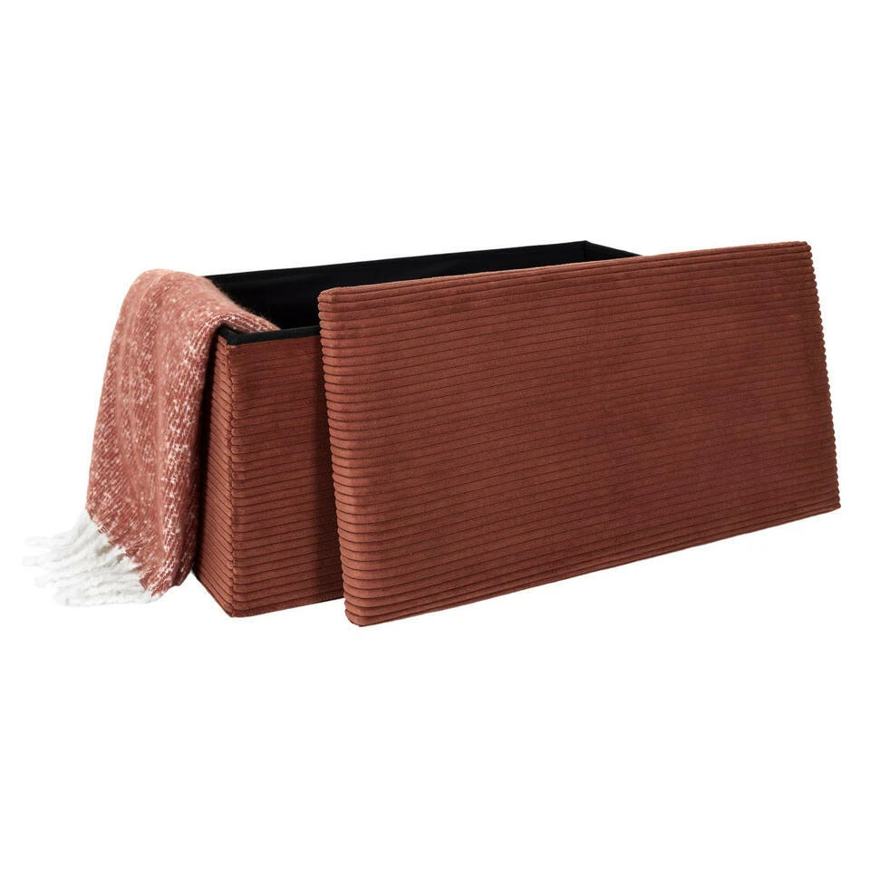 Home Deco Poef - MDF/polyester - Bruin Terracotta - 76 X 38 Cm 10 Home Deco Poef - MDF/polyester - Bruin Terracotta - 76 X 38 Cm - Afbeelding 8