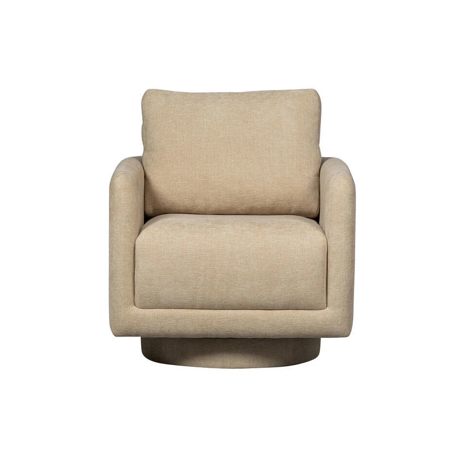 WOOOD Oscar Draaifauteuil - Chenille - Naturel - 64x78x79 7 WOOOD Oscar Draaifauteuil - Chenille - Naturel - 64x78x79 - Afbeelding 5