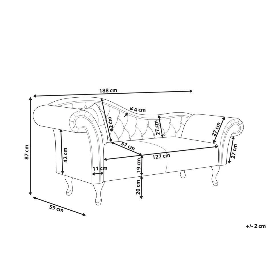 LATTES - Chaise Longue - Wit - Linkerzijde - Kunstleer 5 LATTES - Chaise Longue - Wit - Linkerzijde - Kunstleer - Afbeelding 3