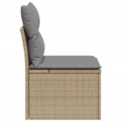 VidaXL - Tuinbank Zonder Armleuning - Beige - Poly Rattan - Met Kussens 17 VidaXL - Tuinbank Zonder Armleuning - Beige - Poly Rattan - Met Kussens -Meubelpromotie 9c54bd915c95475d9a4f45ae412e5f53