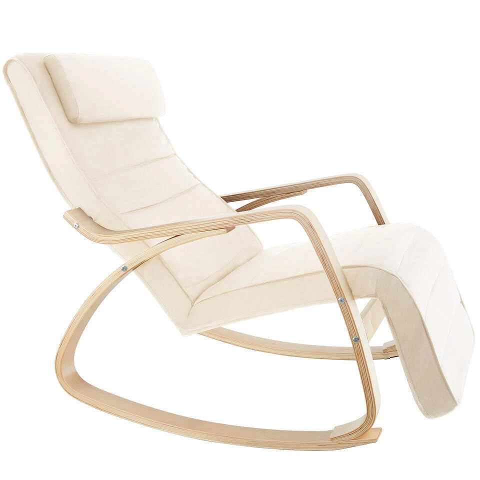 Tectake Schommelstoel Onda, Beige 9 Tectake Schommelstoel Onda, Beige - Afbeelding 7