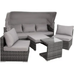 Tectake Wicker Loungeset San Marino Met Aluminium Frame, Grijs -Meubelpromotie 9cef762e151949f1845f9bc629beaf8e